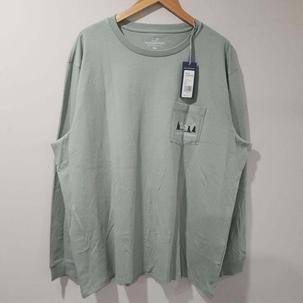 NWT Vineyard Vines Long Sleeve Pocket T Shirt Mountain Dog Mens XXL Outdoor - Picture 2 of 7